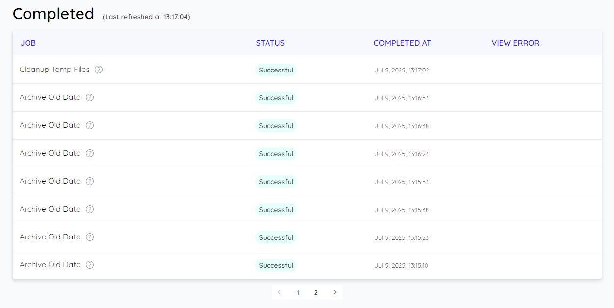 schedule history